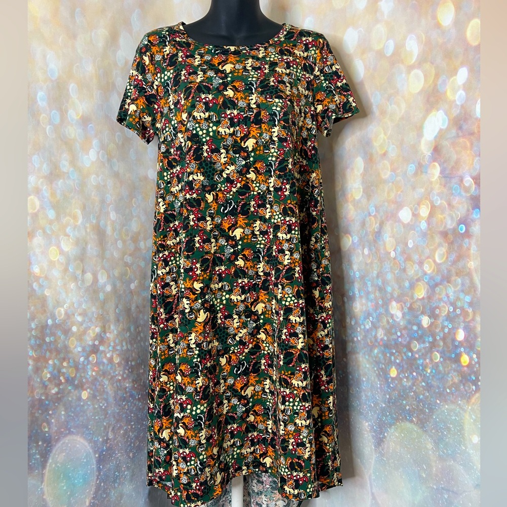 LuLaRoe Carly Dress Disney Micky Minnie XS Vintage Style Pattern
